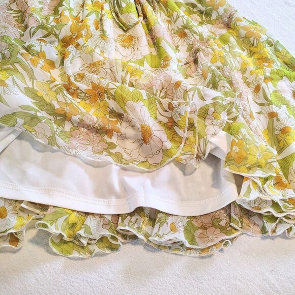 Floral Pull On Skirt Small Flowing Cottagecore Retro Boho Size Small - Picture 4 of 8
